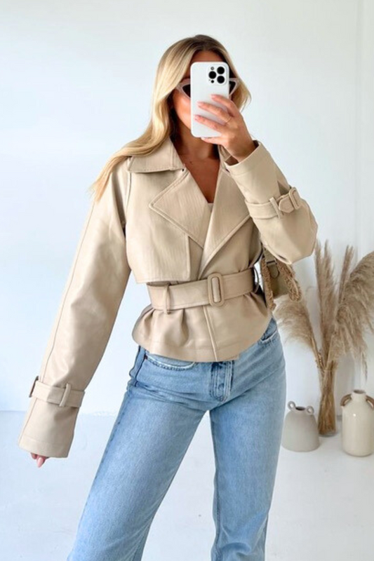 BAILEY beige faux leather jacket