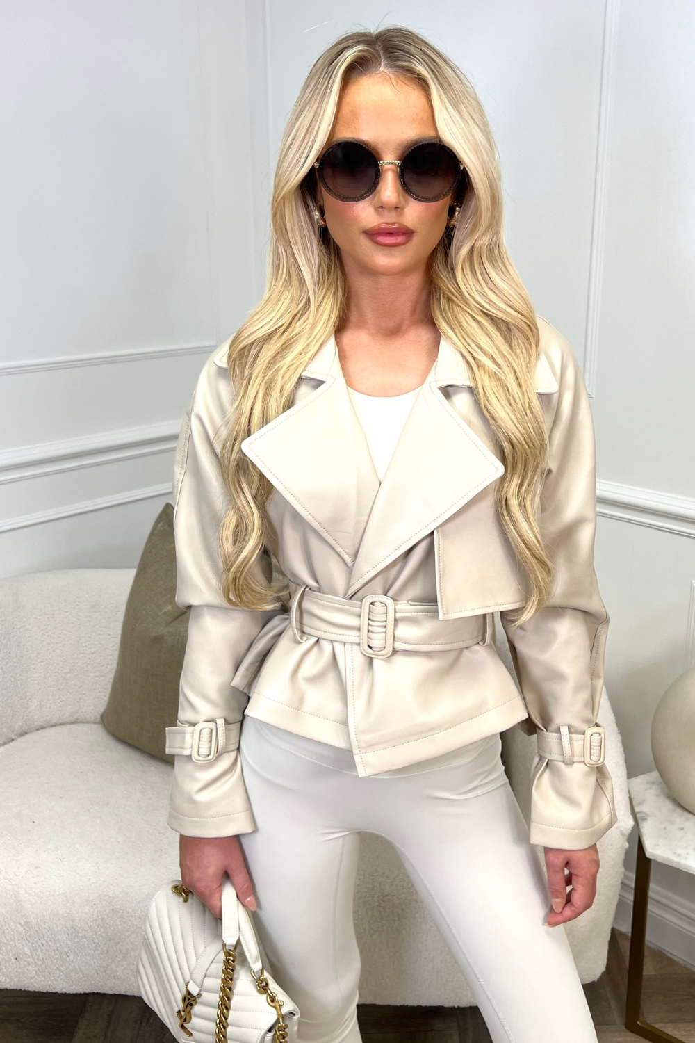 BAILEY beige faux leather jacket